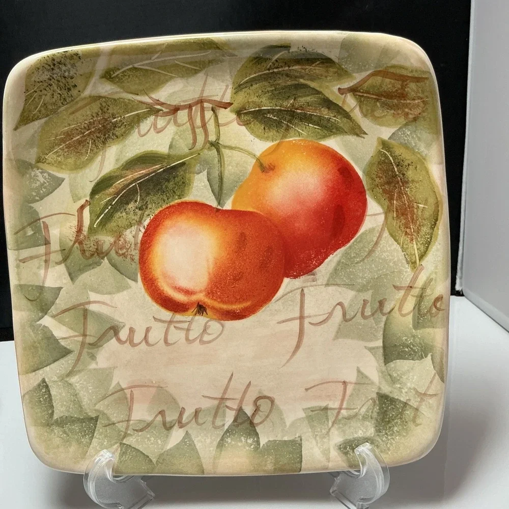 Set of Tabletops Unlimited Mixed Fruits Square Salad Plates 8 1/2